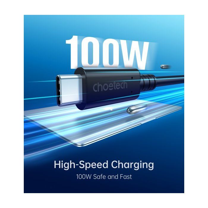 Дата кабель USB-C to USB-C 0.8m USB4 40Gbps PD 100W 8K60Hz Choetech (XCC-1028-BK) зображення 5