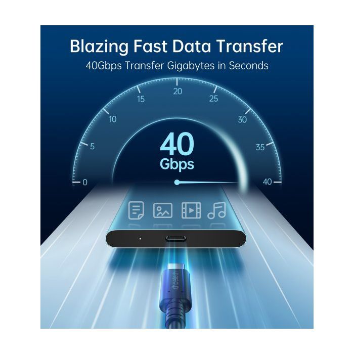 Дата кабель USB-C to USB-C 0.8m USB4 40Gbps PD 100W 8K60Hz Choetech (XCC-1028-BK) зображення 6