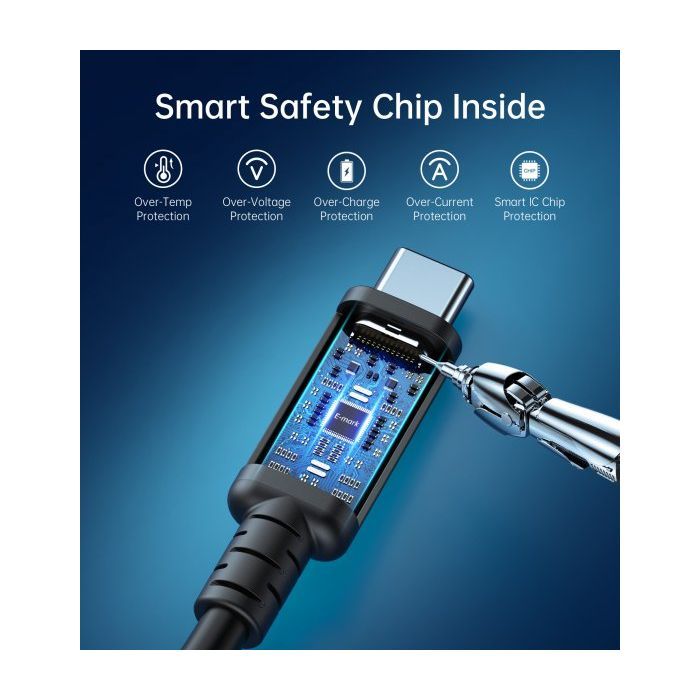 Дата кабель USB-C to USB-C 0.8m USB4 40Gbps PD 100W 8K60Hz Choetech (XCC-1028-BK) зображення 8