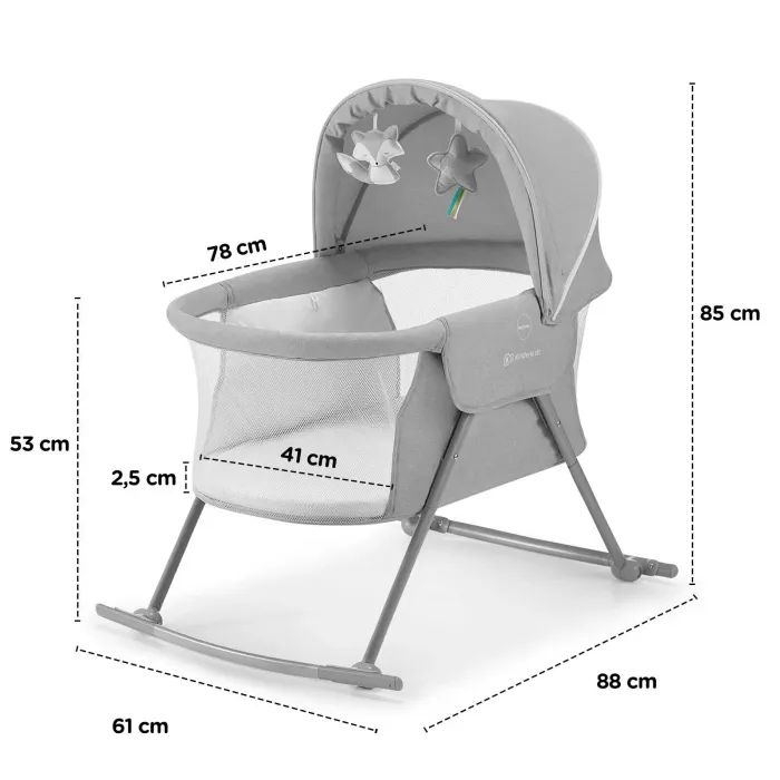 Кроватка Kinderkraft качели Lovi Grey 3 в 1 (5902533913503) изображение 11