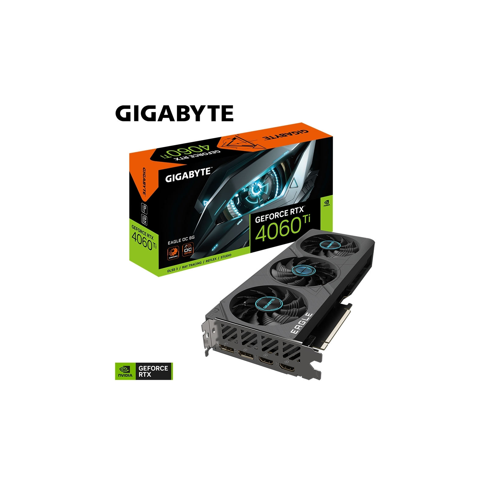 Видеокарта GIGABYTE GeForce RTX4060Ti 8Gb EAGLE OC (GV-N406TEAGLE OC-8GD) изображение 7