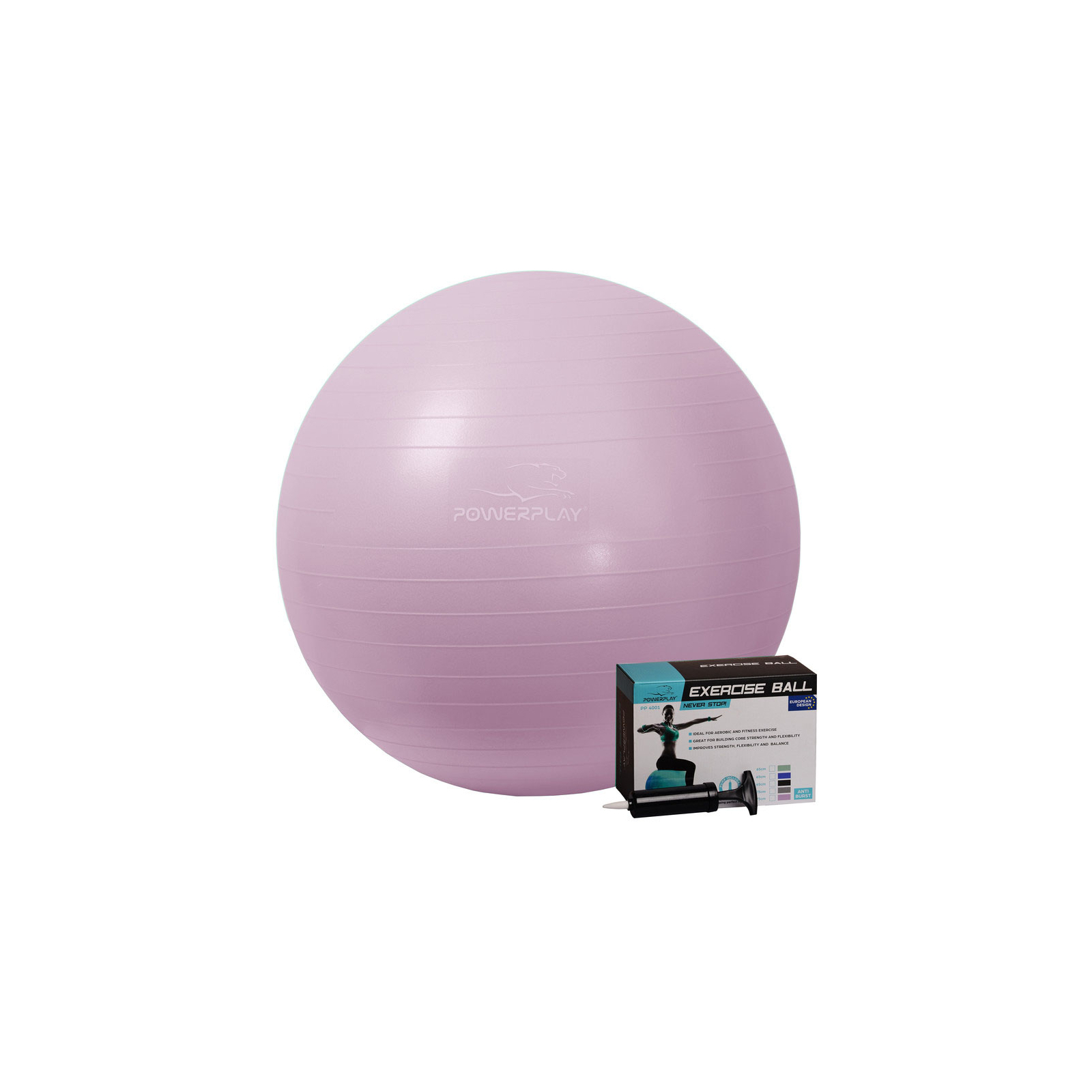 Мяч для фитнеса PowerPlay 4001 65см Ліловий + помпа (PP_4001_65_Lilac)