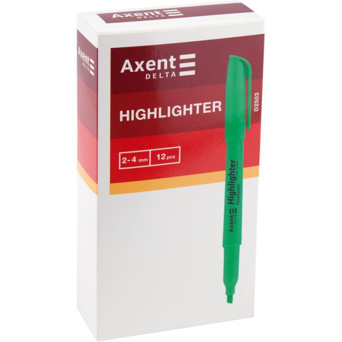 Маркер Axent Highlighter 2-4 мм клиновидный желтый (D2503-08) изображение 2