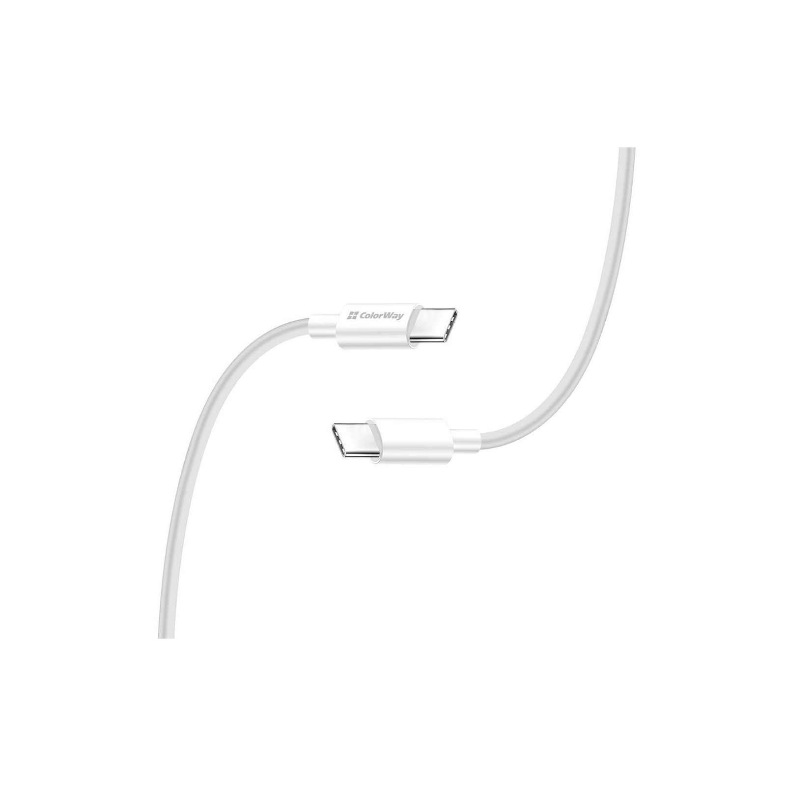 Дата кабель USB-C to USB-C 1.0m 5A 100W white ColorWay (CW-CBPDCC058-WT) изображение 2