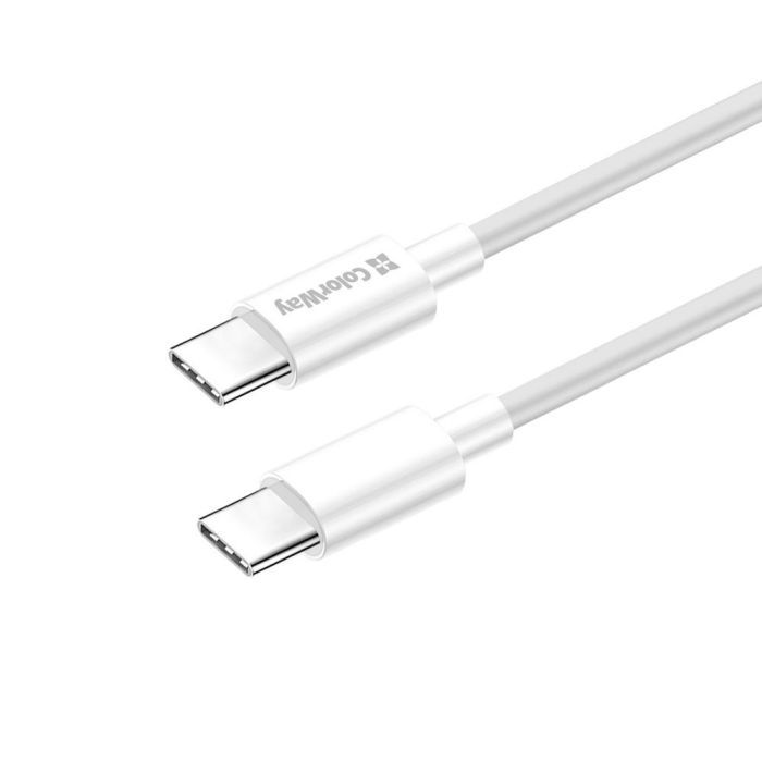Дата кабель USB-C to USB-C 1.0m 5A 100W white ColorWay (CW-CBPDCC058-WT) зображення 3