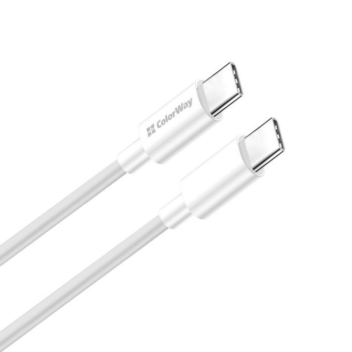 Дата кабель USB-C to USB-C 1.0m 5A 100W white ColorWay (CW-CBPDCC058-WT) зображення 4