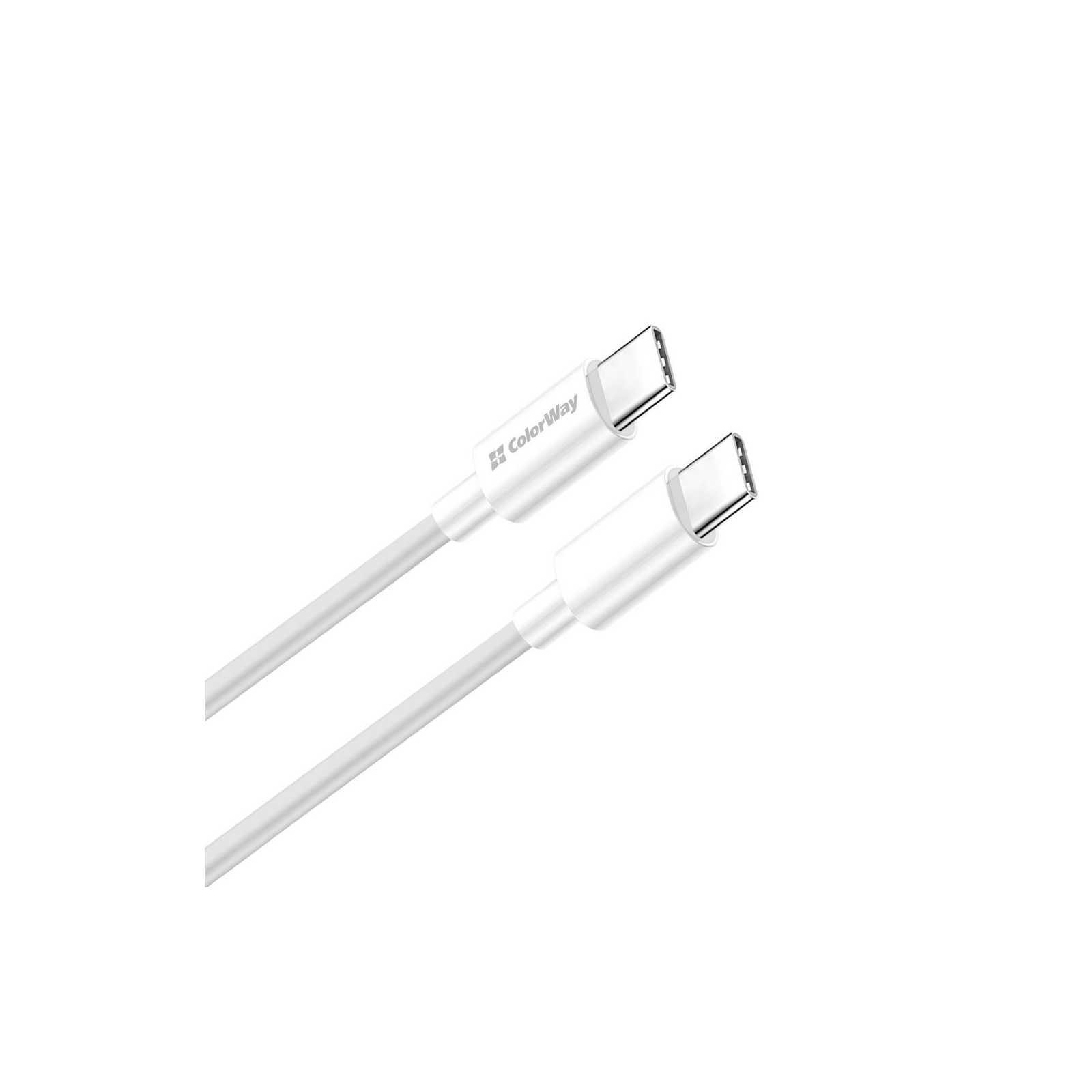 Дата кабель USB-C to USB-C 1.0m 5A 100W white ColorWay (CW-CBPDCC058-WT) зображення 4