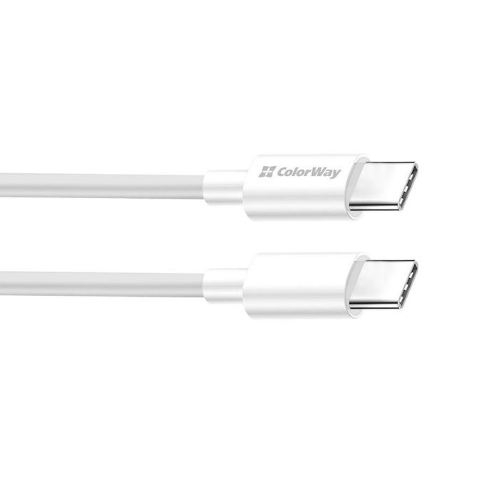 Дата кабель USB-C to USB-C 1.0m 5A 100W white ColorWay (CW-CBPDCC058-WT) зображення 5