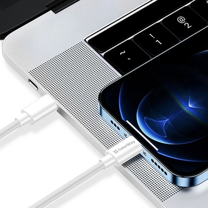 Дата кабель USB-C to USB-C 1.0m 5A 100W white ColorWay (CW-CBPDCC058-WT) зображення 7