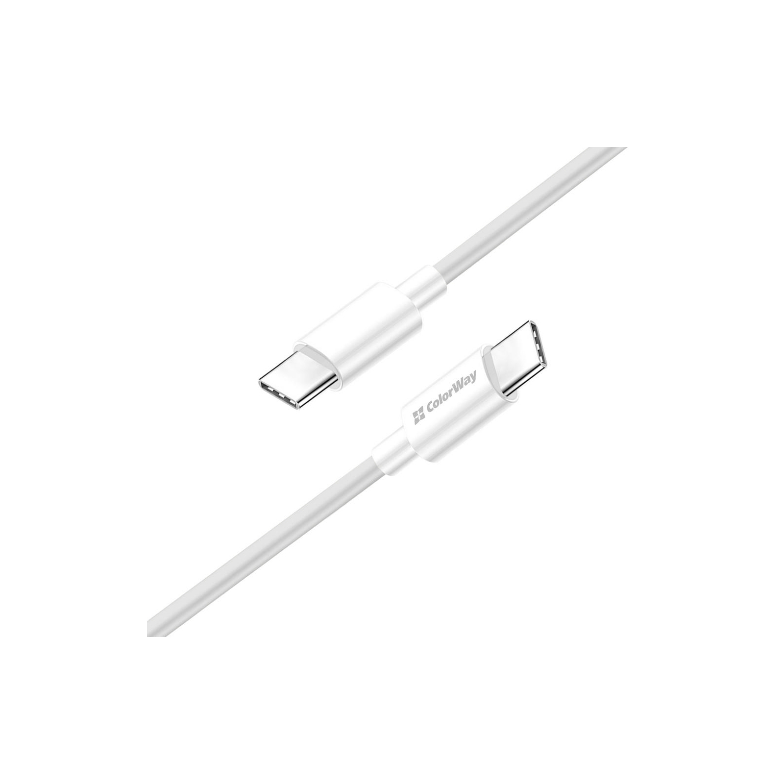 Дата кабель USB-C to USB-C 1.0m 5A 100W white ColorWay (CW-CBPDCC058-WT)
