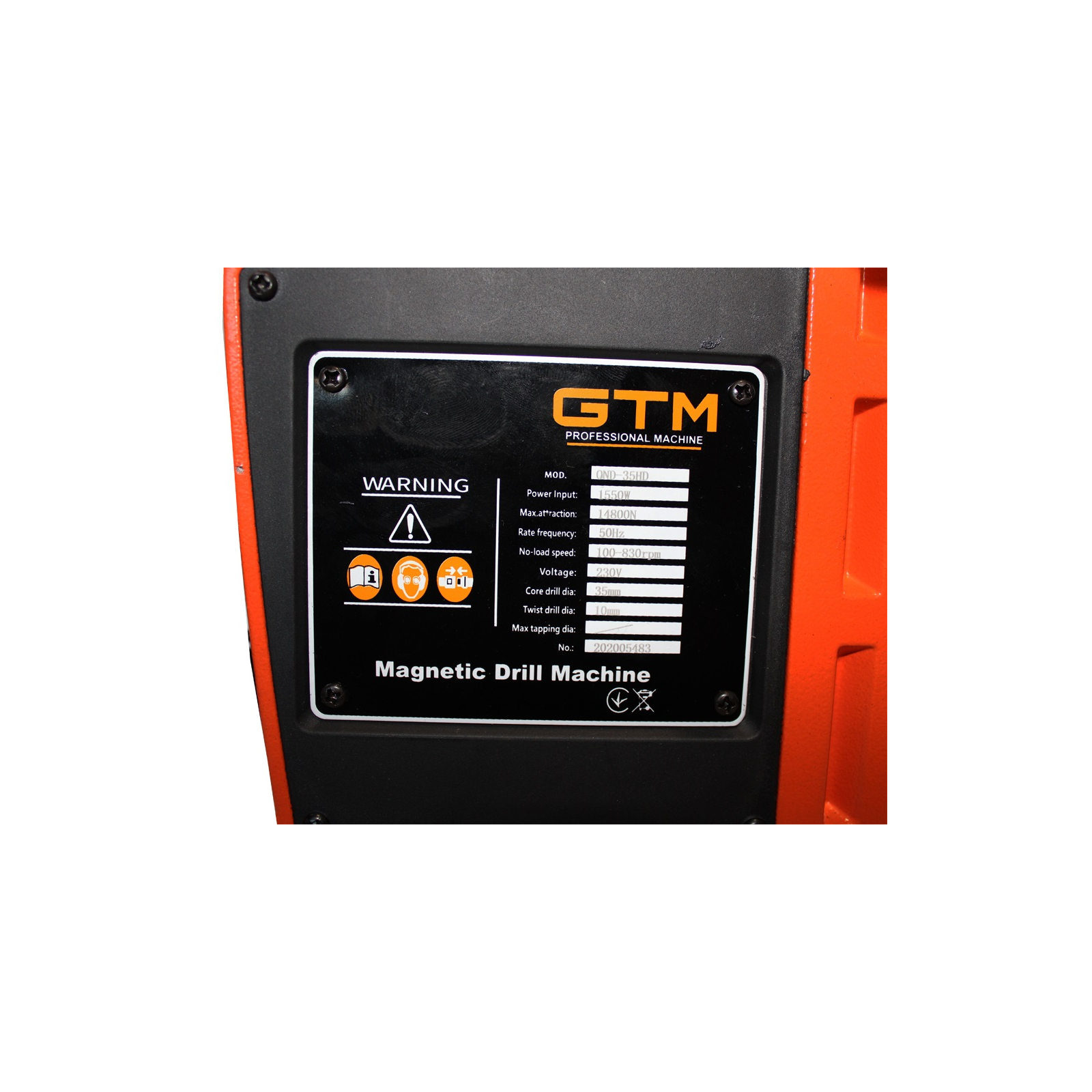 Свердлильний верстат GTM з електромагнітним тримачем 1550Вт OND-35HD 100-830 об/хв., кейс (OND-35HD) зображення 8