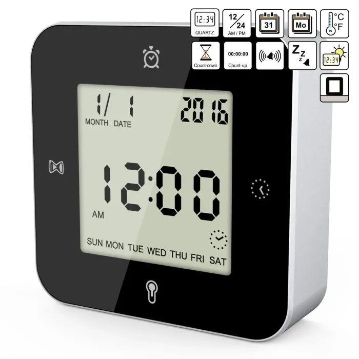 Настольные часы Technoline WT344 Black/Silver (DAS301304) изображение 4