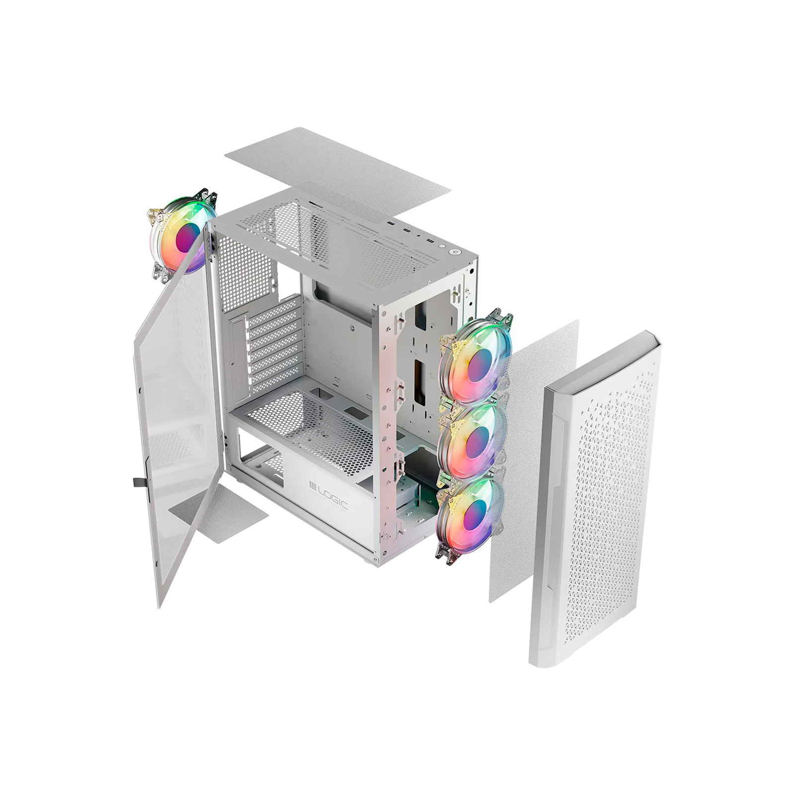 Корпус Logic concept ARAMIS MESH+GLASS ARGB fans 4x120mm WHITE (AT-ARAMIS-20-0000000-0002) зображення 11