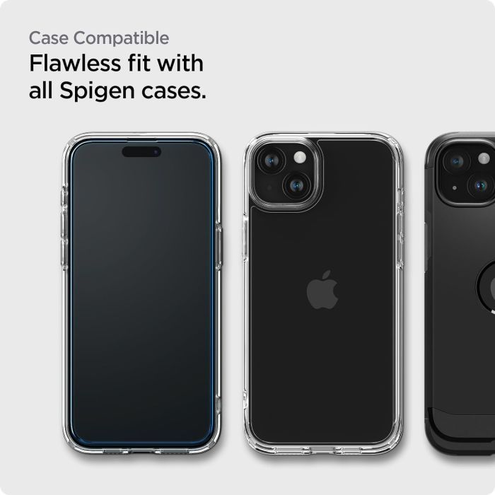 Скло захисне Spigen Apple iPhone 15 Plus Glas.tR AlignMaster FC Black (2P) (AGL06886) зображення 11