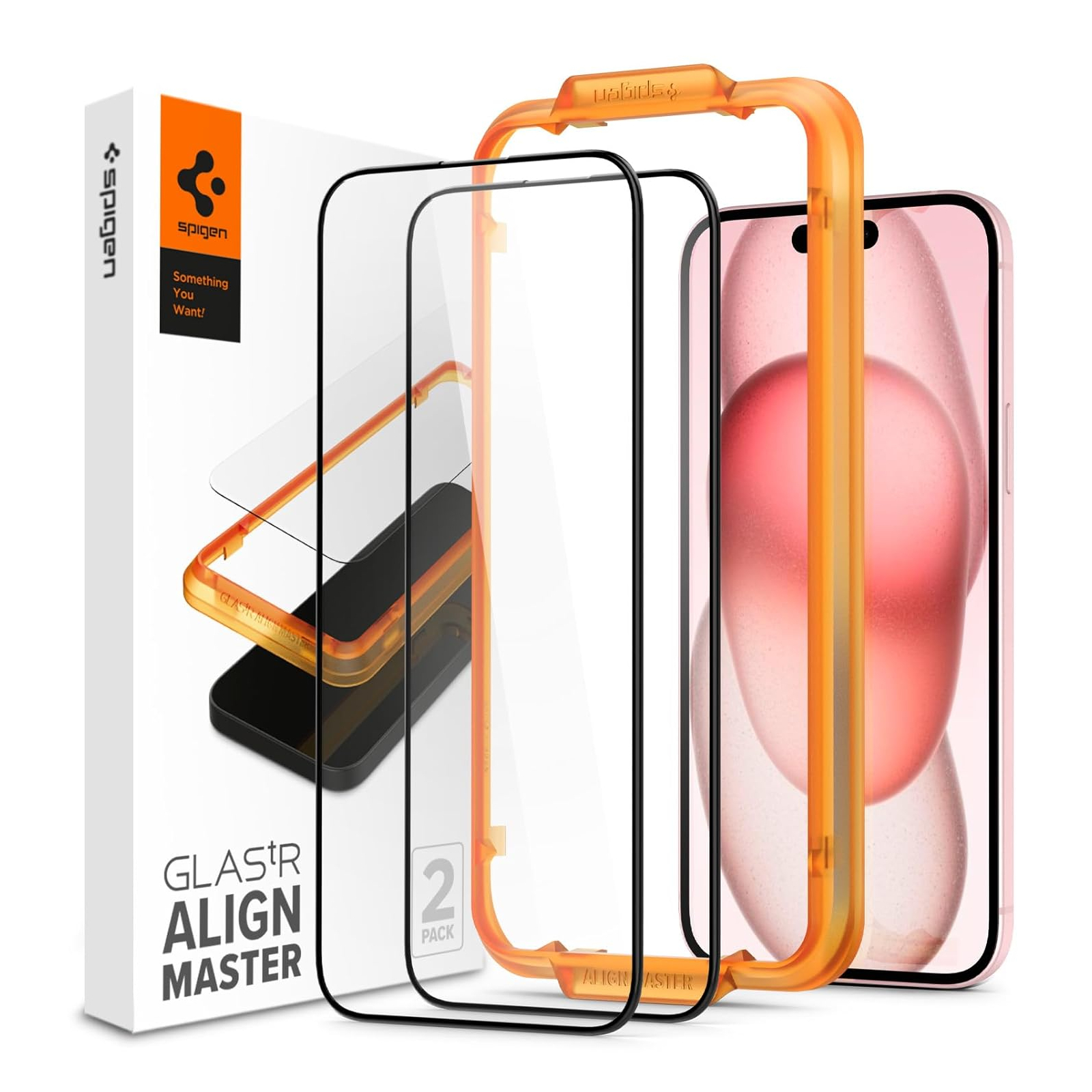 Стекло защитное Spigen Apple iPhone 15 Plus Glas.tR AlignMaster FC Black (2P) (AGL06886) изображение 13