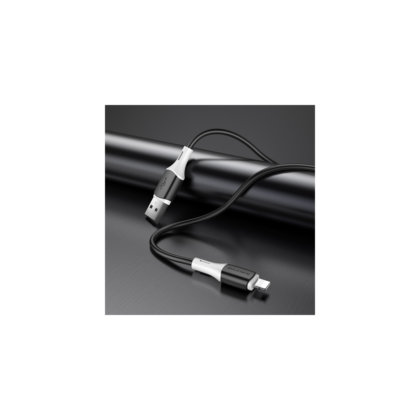 Дата кабель USB 2.0 AM to Lightning 1.0m BX79 3A Black BOROFONE (BX79LB) зображення 4