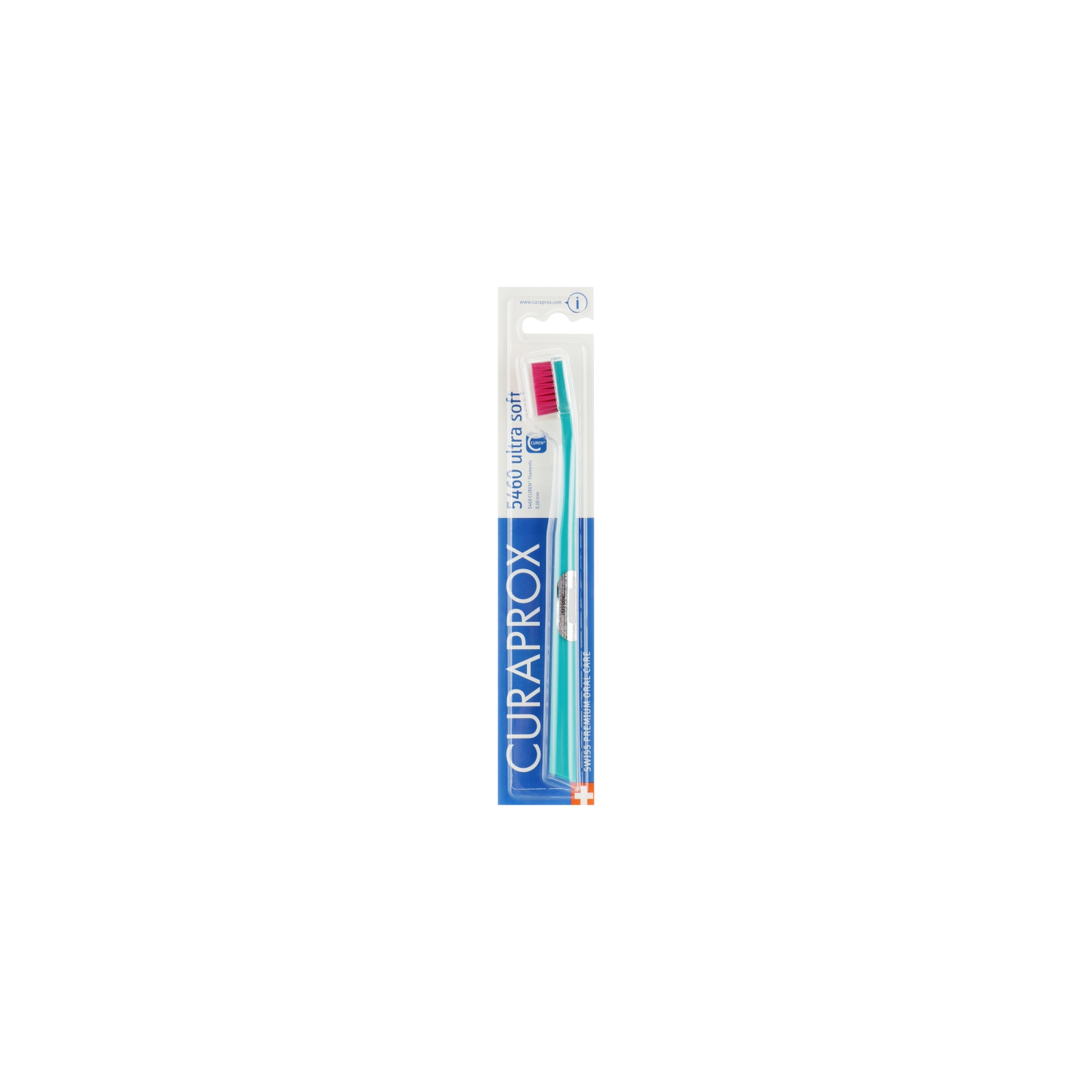 Зубна щітка Curaprox CS 5460 Ultra Soft Ультрам'яка D 0.10 мм Бірюзова з рожевою щетиною (CS 5460-28)