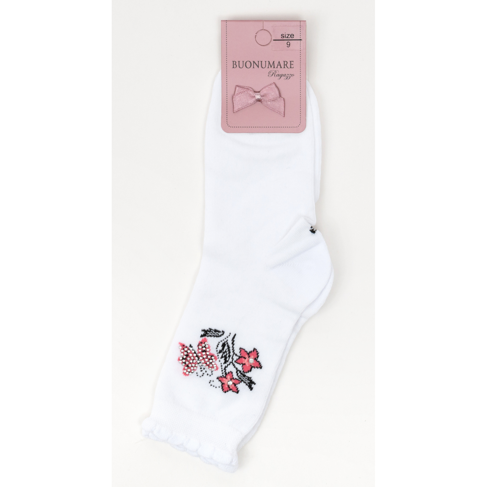 Шкарпетки дитячі BNM з квіточками (M0C0102-0812-5G-pink) зображення 3