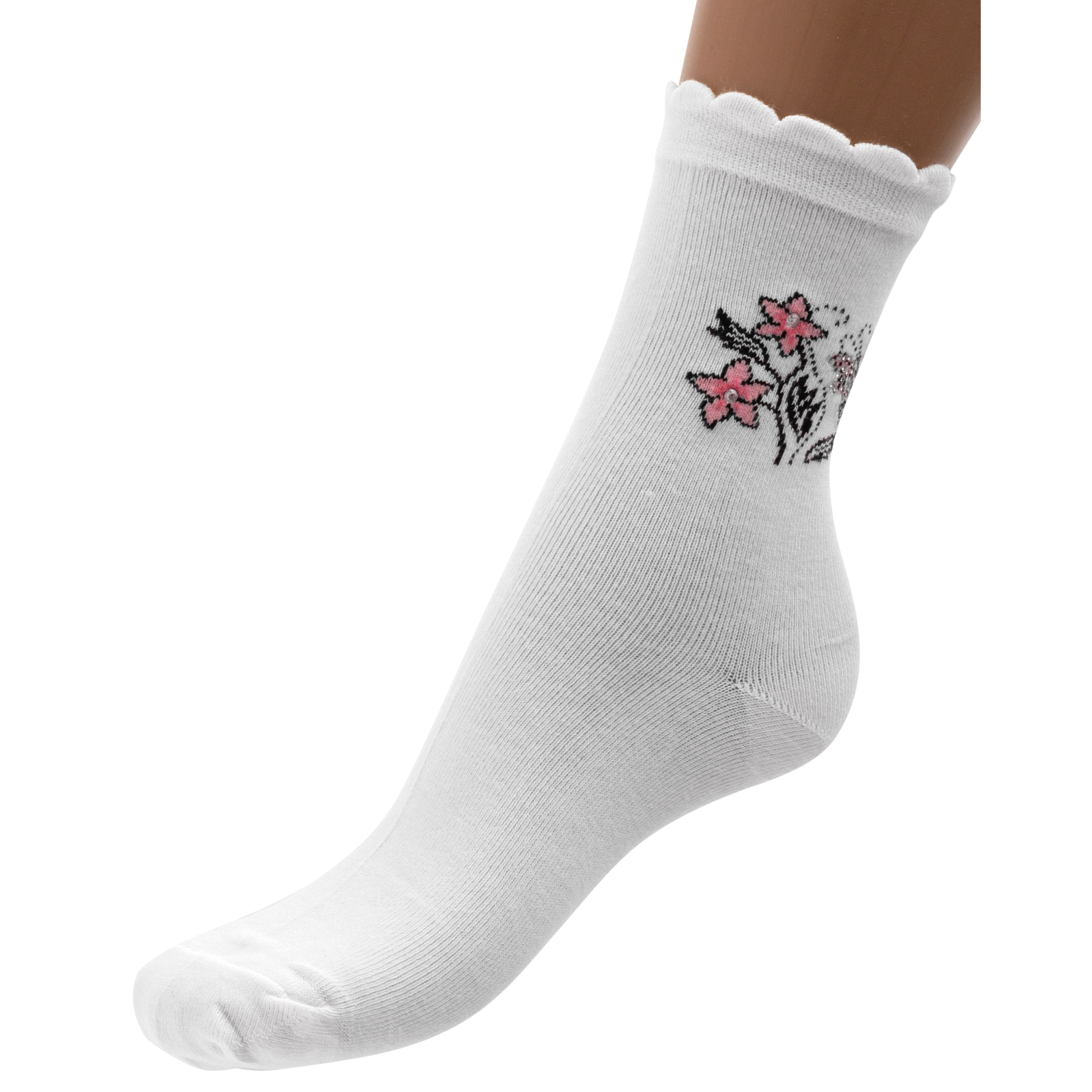 Шкарпетки дитячі BNM з квіточками (M0C0102-0812-5G-white)