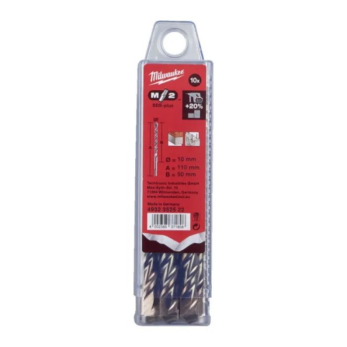 Бур Milwaukee SDS-PLUS M2 12,0х260мм по бетону, 10шт (4932399344)