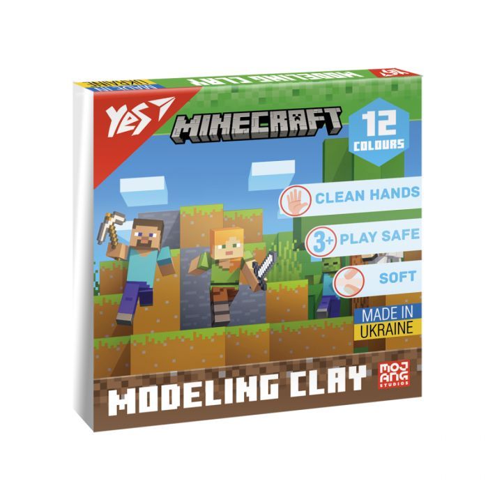 Пластилин Yes Minecraft 12 цветов 240 г (540668)