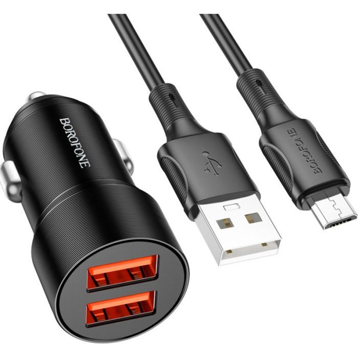 Зарядний пристрій BOROFONE BZ19B charger set (Micro) 2 x USB Black (6941991101502) зображення 2