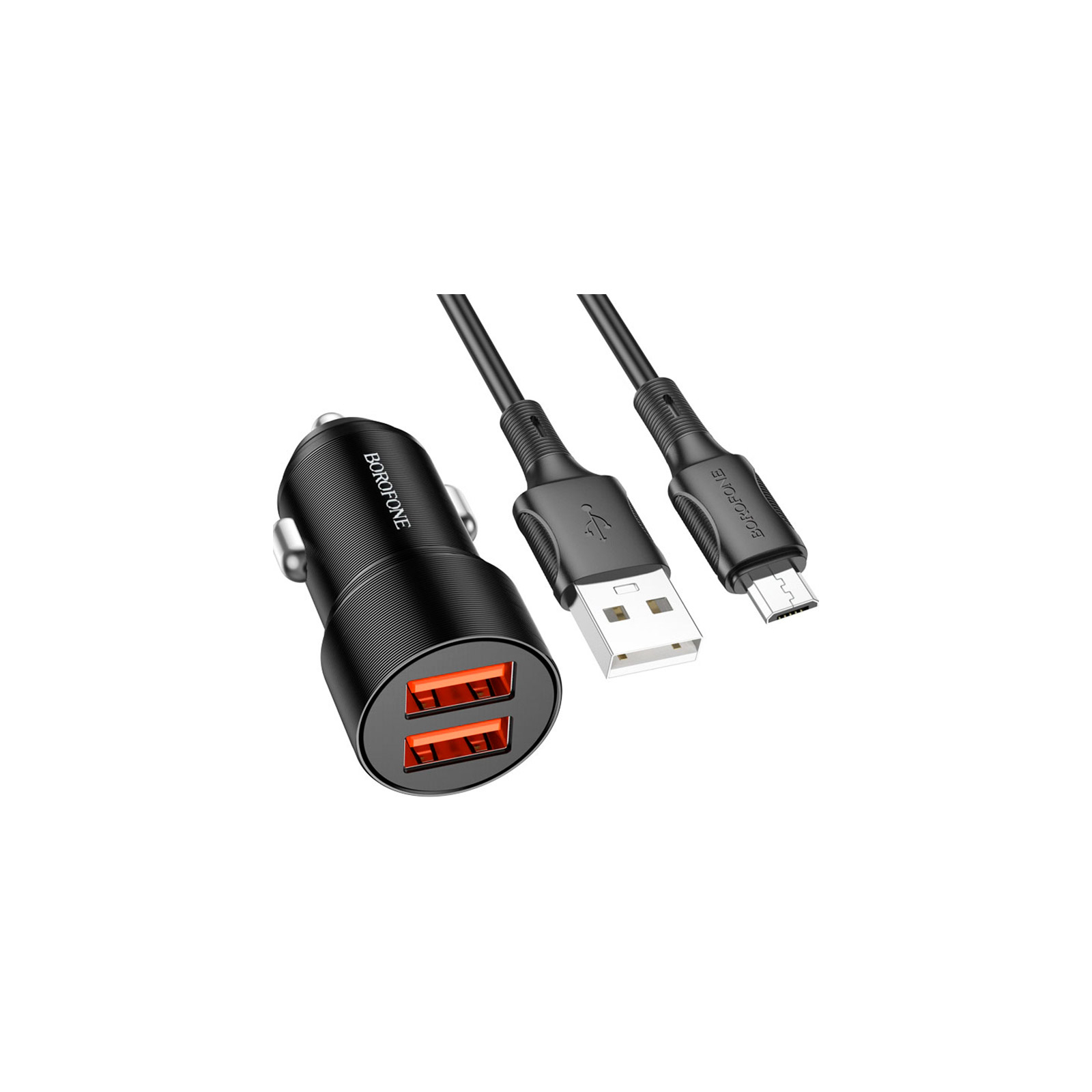 Зарядное устройство BOROFONE BZ19B charger set (Micro) 2 x USB Black (6941991101502) изображение 2