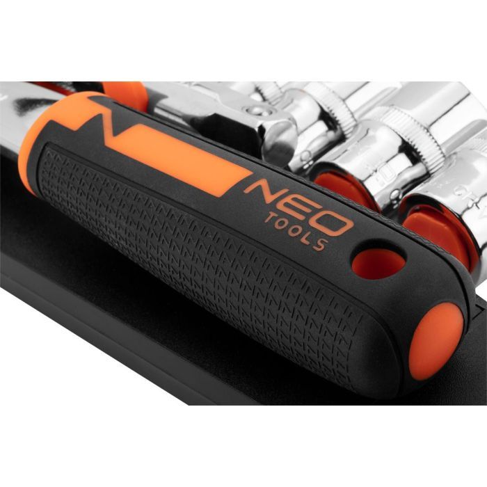 Набор головок Neo Tools 14шт, 1/4", трещотка 90 зубцов, CrV (10-000) изображение 6