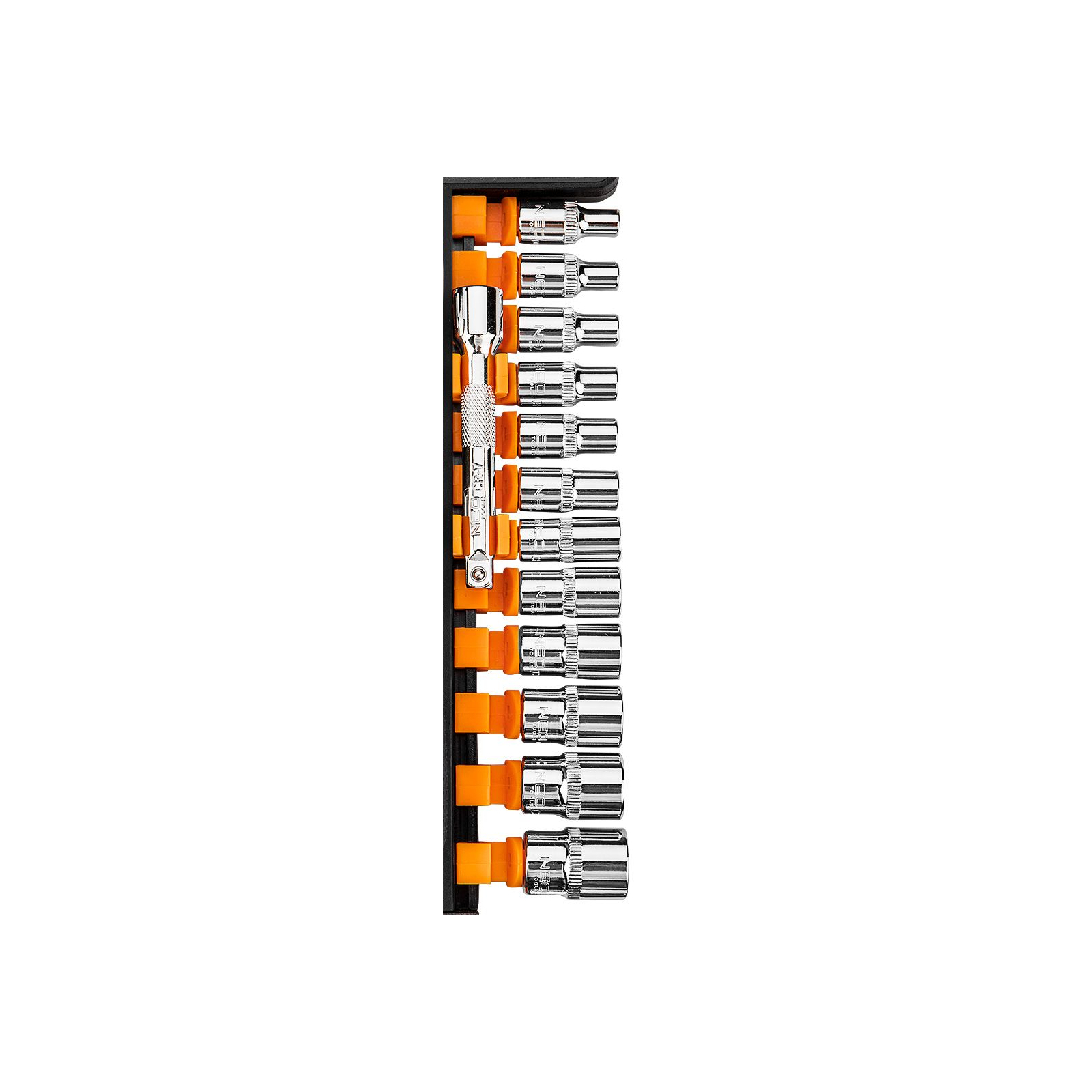 Набір головок Neo Tools 14шт, 1/4", тріскачка 90 зубців, CrV (10-000) зображення 7