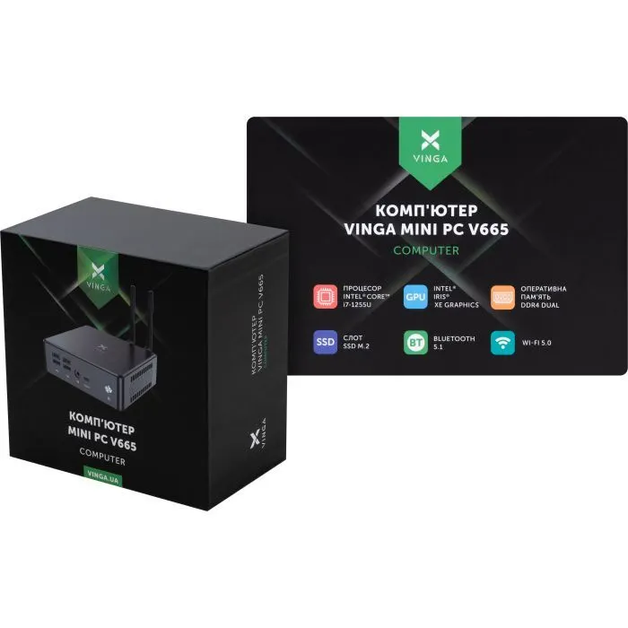 Комп'ютер Vinga Mini PC V665 (V6651255U.321TW1H) зображення 10