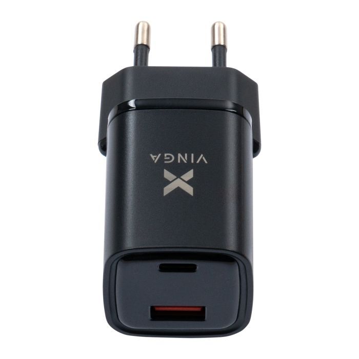 Зарядний пристрій Vinga USB-C PD30W + USB-A QC30W Display 33W Max (VCR30ACDB) зображення 3