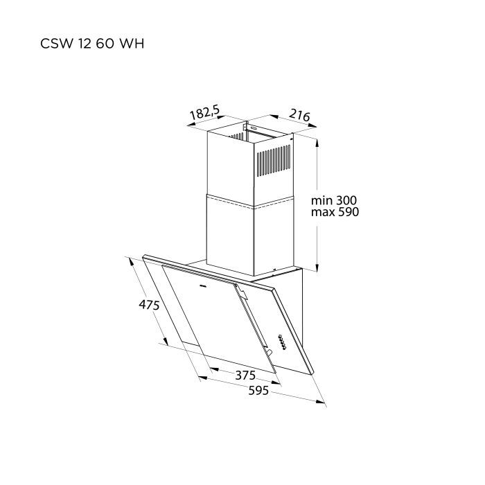 Вытяжка кухонная Pyramida CSW 12 60 BL изображение 7