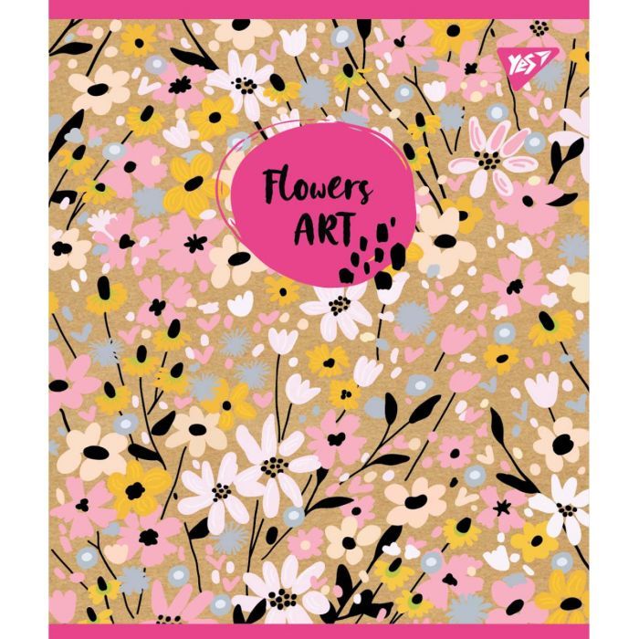 Зошит Yes А5 Flowers Art Крафт 18 аркушів клітинка (765080) зображення 2