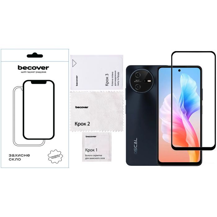 Стекло защитное BeCover Oscal Tiger 12 6.78" Black (711579) изображение 4