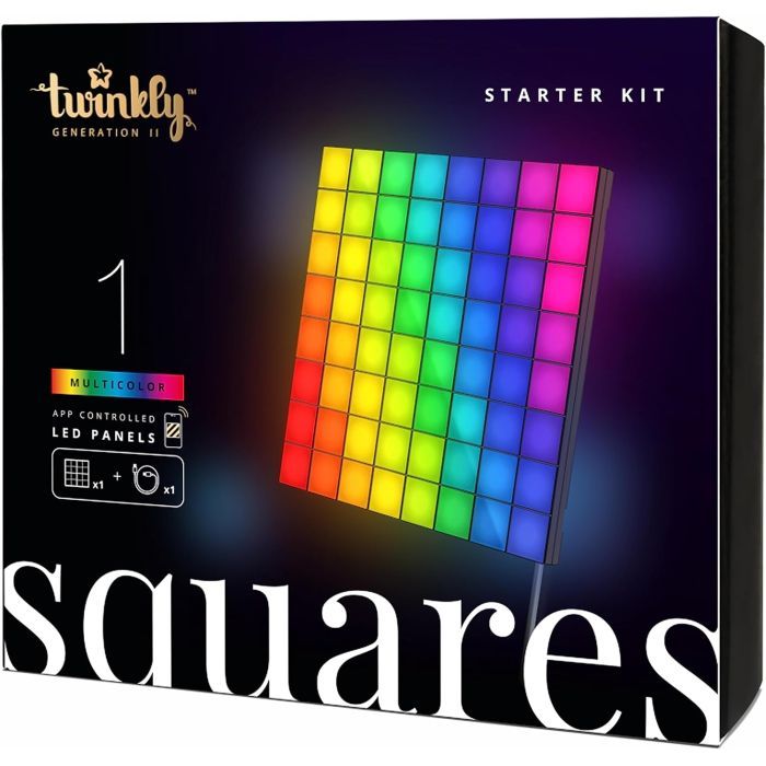 Гирлянда Twinkly Smart LED Squares 1 Starter Panel, RGB LED, USB-C, Black 16х16см (TWQ064STW-01-BUSB) изображение 2