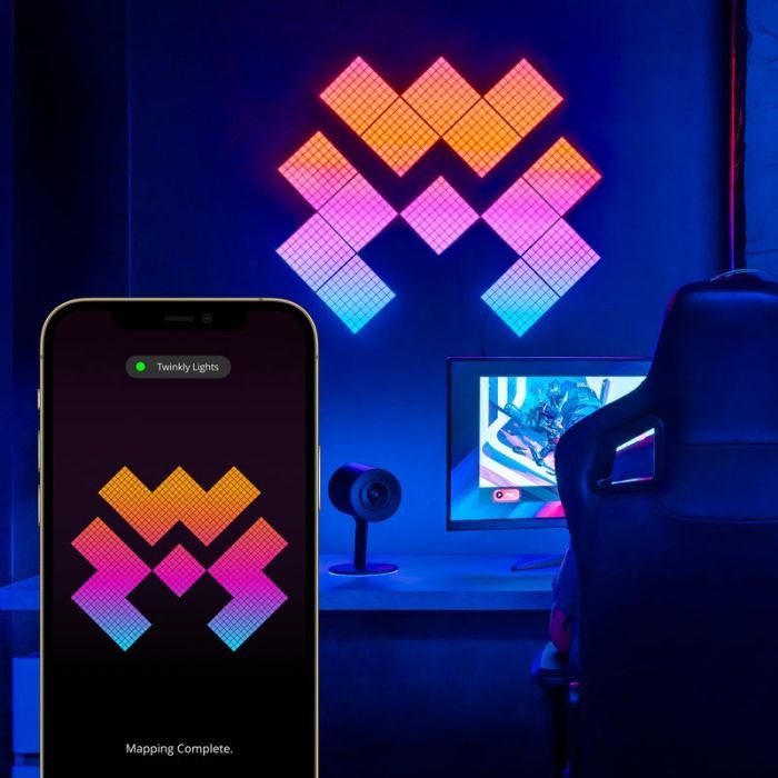 Гирлянда Twinkly Smart LED Squares 1 Starter Panel, RGB LED, USB-C, Black 16х16см (TWQ064STW-01-BUSB) изображение 4