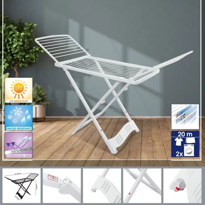 Сушарка для білизни Casa Si Resin 20m White Підлогова (CS92066Q01) (DAS302859) зображення 7