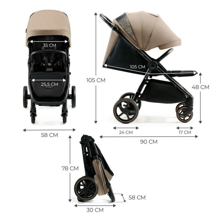 Коляска Kinderkraft Mitzy Linen Beige (KSMITZ00BEG0000) (5902533924356) зображення 6