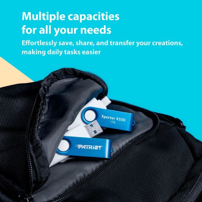USB флеш накопитель Patriot 1TB Xporter X550 USB 3.2/Type-C (PS1TX550AAD) изображение 8
