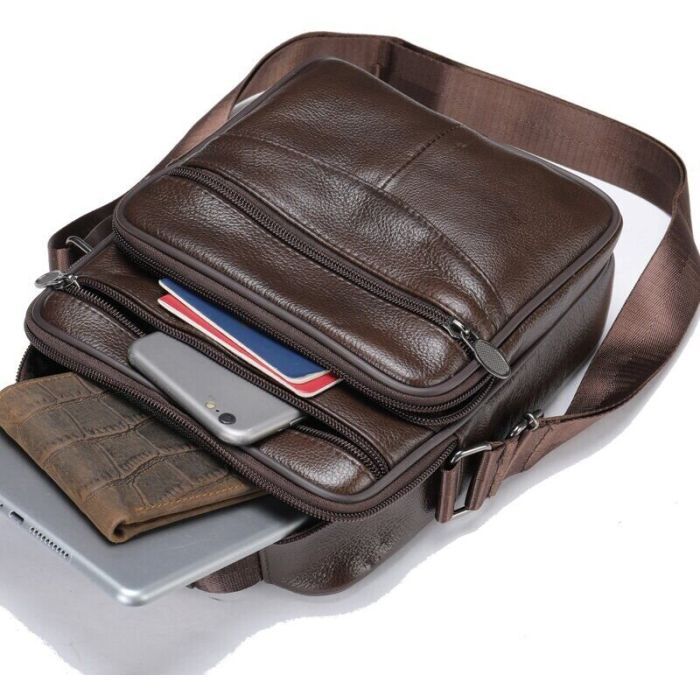 Сумка Vintage На одно отделение Коричневая (20246) изображение 10