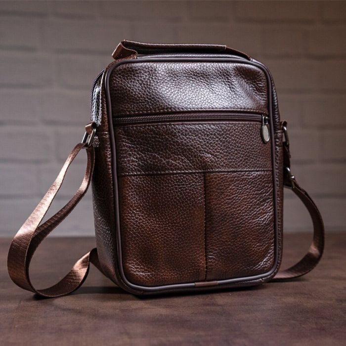 Сумка Vintage На одно отделение Коричневая (20246) изображение 6