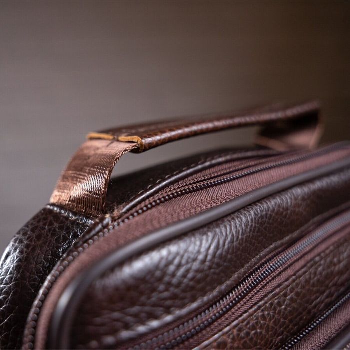Сумка Vintage На одно отделение Коричневая (20246) изображение 9