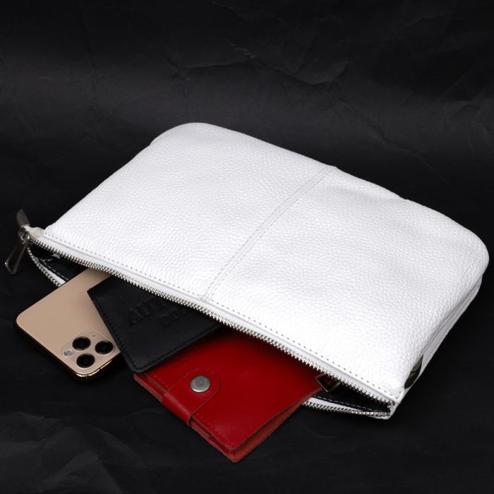 Сумка Grande Pelle Из натуральной кожи Белая (11635) изображение 6