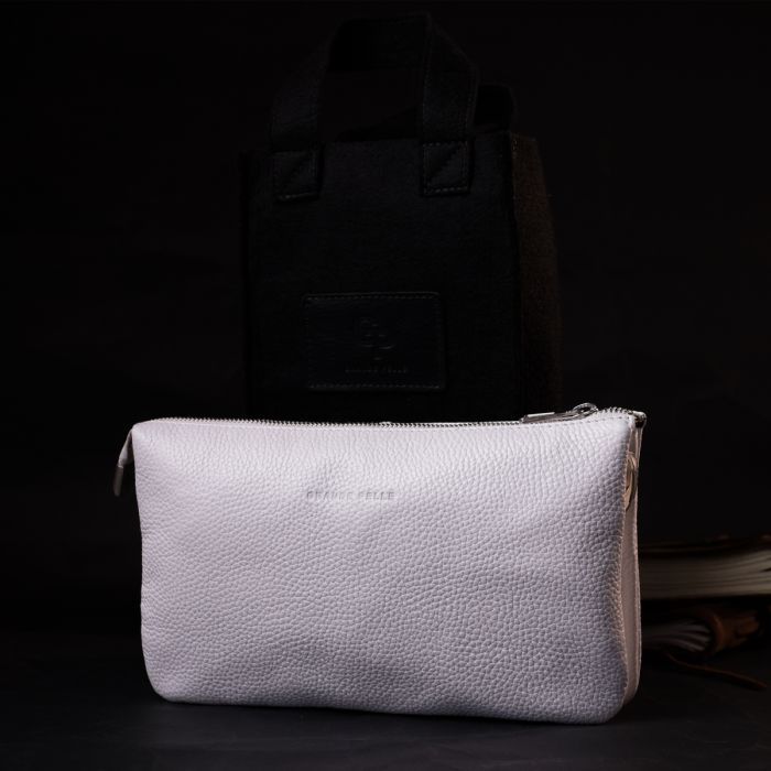 Сумка Grande Pelle Из натуральной кожи Белая (11635) изображение 9