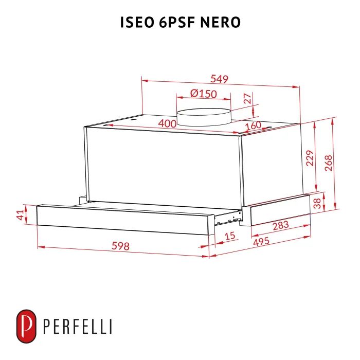 Вытяжка кухонная Perfelli ISEO 6PSF INOX изображение 12