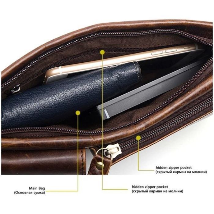 Сумка Vintage Поясная мужская Коричневая (14897) изображение 10