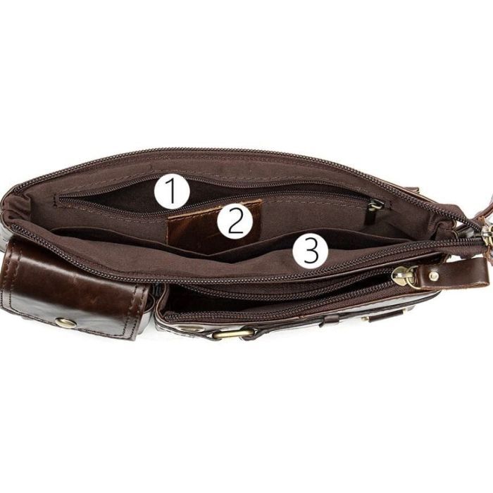 Сумка Vintage Поясная мужская Коричневая (14897) изображение 11