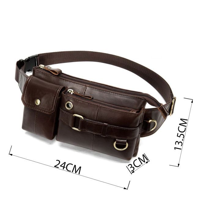Сумка Vintage Поясная мужская Коричневая (14897) изображение 4
