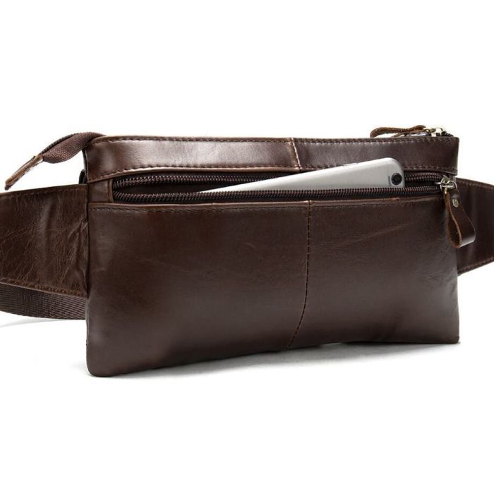 Сумка Vintage Поясная мужская Коричневая (14897) изображение 8