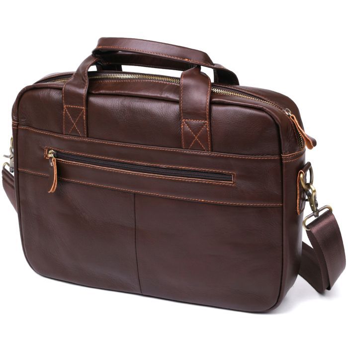 Сумка Vintage Кожаная для ноутбука Коричневая (20681) изображение 2